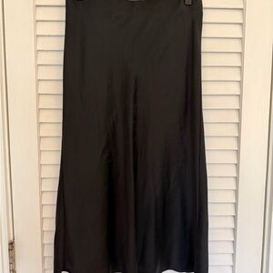 Quince Black Midi Silk Skirt